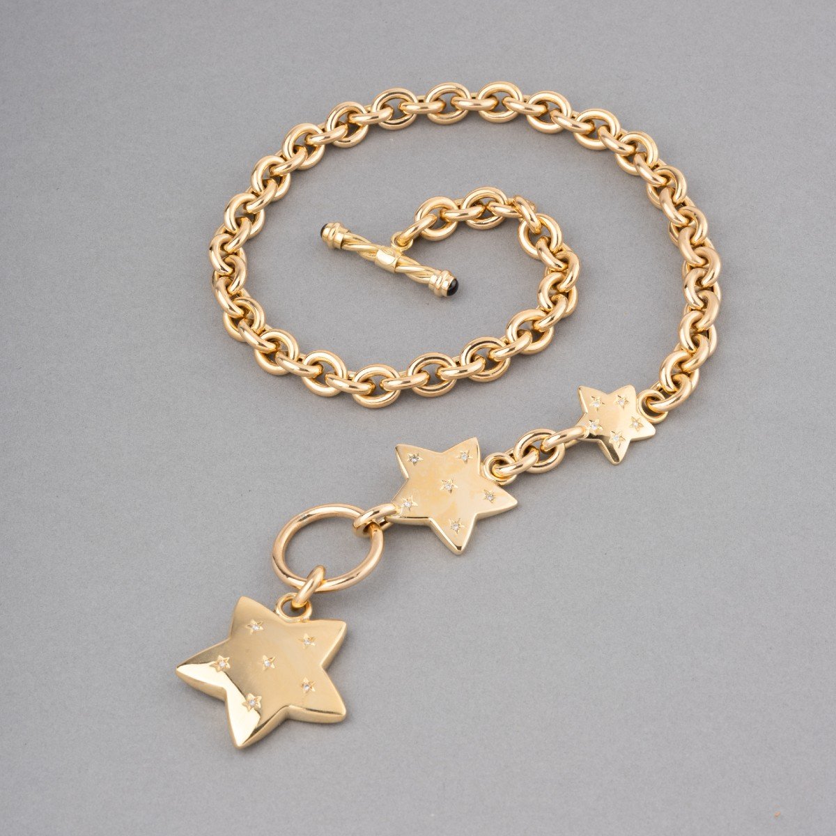 Vintage Italian Gold And Diamond Necklace-photo-4