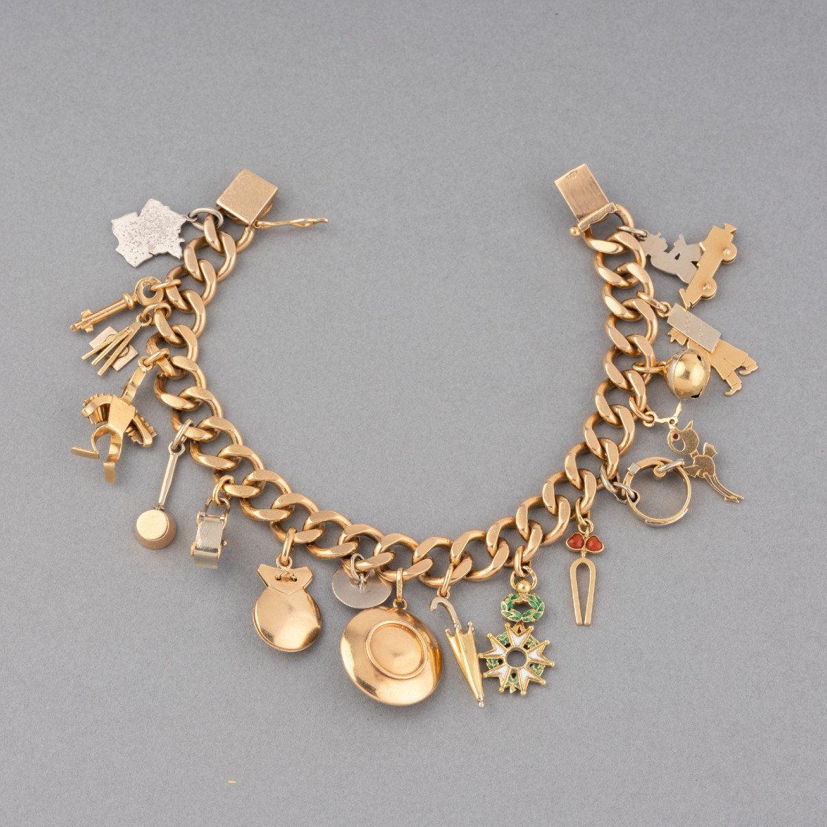 Bracelet Français Rétro Breloques En Or -photo-1
