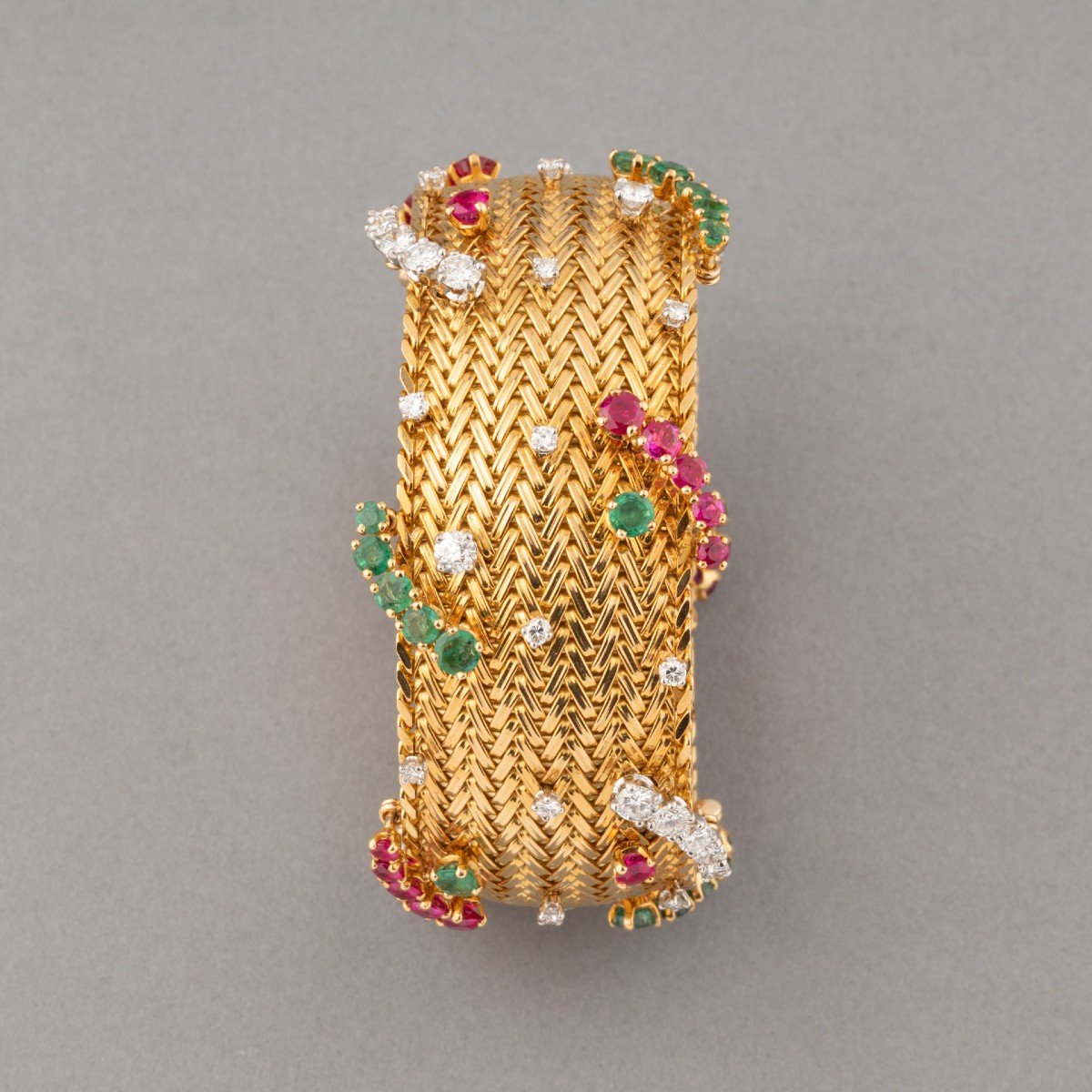 Victor Pourrat Vintage Gold And Gemstone Bracelet-photo-2
