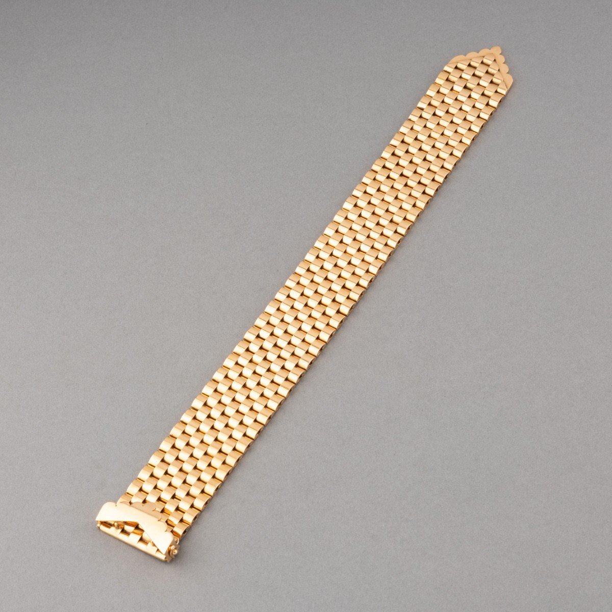 Vintage French Gold Belt Bracelet -photo-2