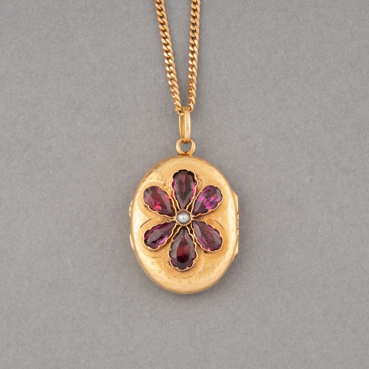 Antique French Gold And Amethyst Medallion