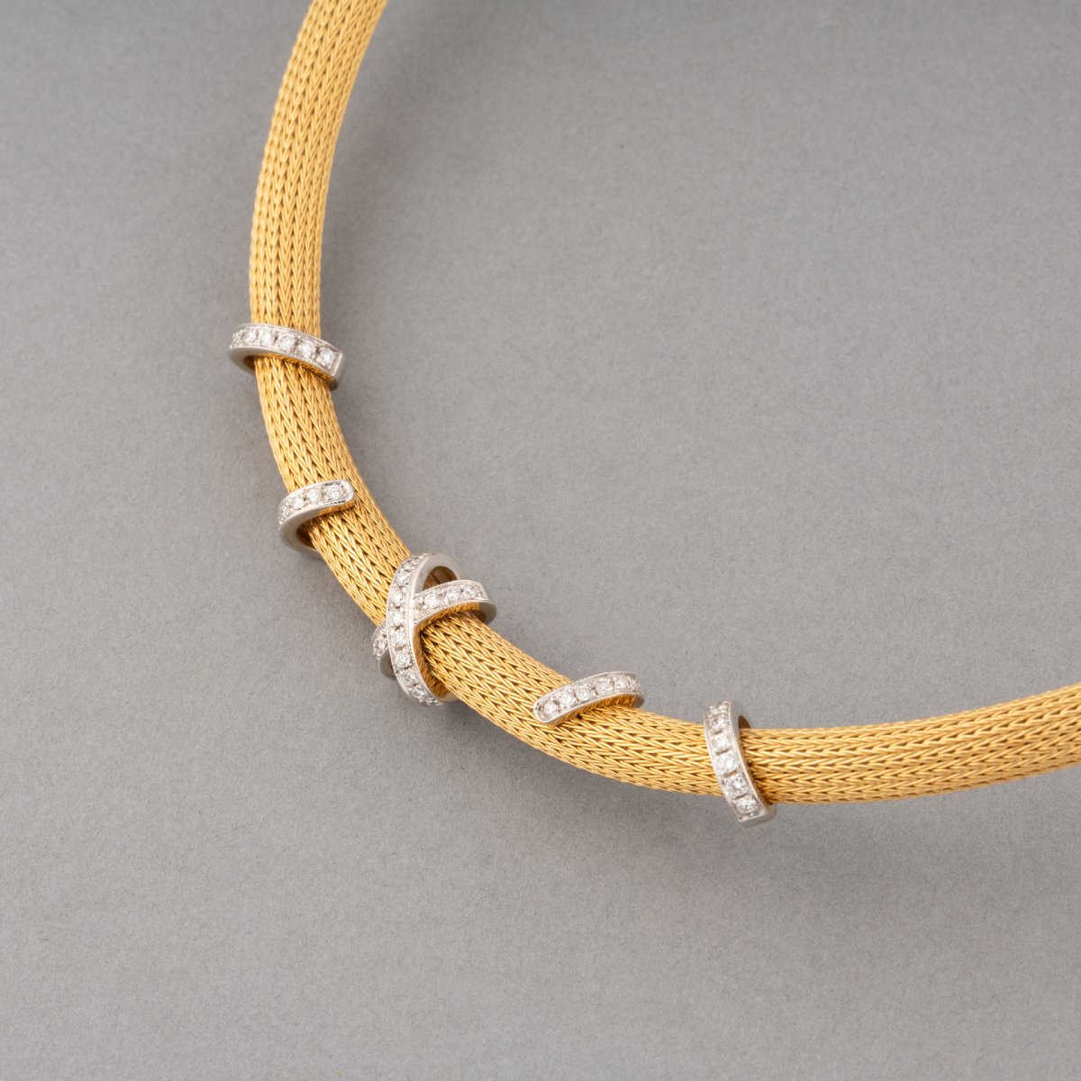 Collier Vintage En Or Et Diamants-photo-3