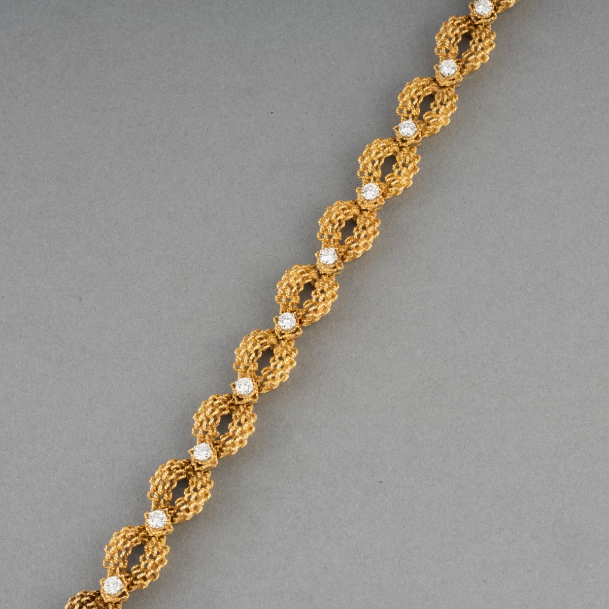 Vintage Gold And 1-carat Diamond Bracelet-photo-3
