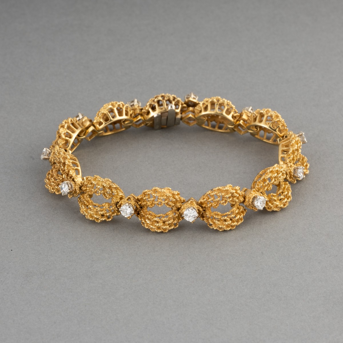 Vintage Gold And 1-carat Diamond Bracelet