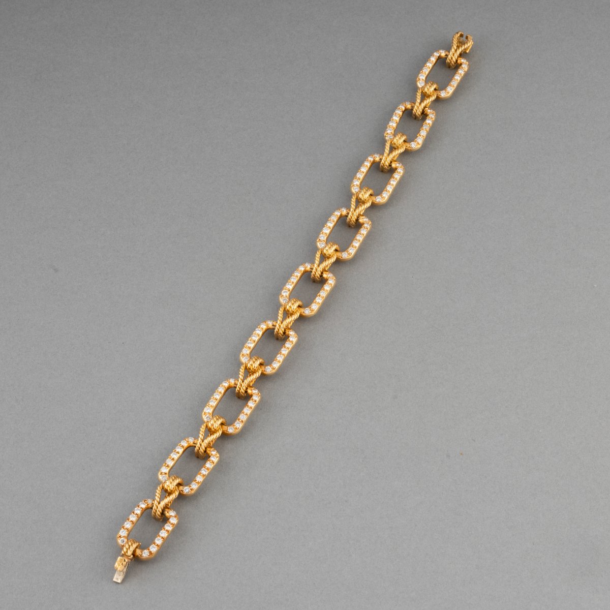 Gaetan De Percin Vintage French Bracelet In Gold And Diamonds-photo-2