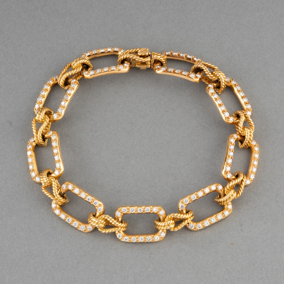 Gaetan De Percin Vintage French Bracelet In Gold And Diamonds