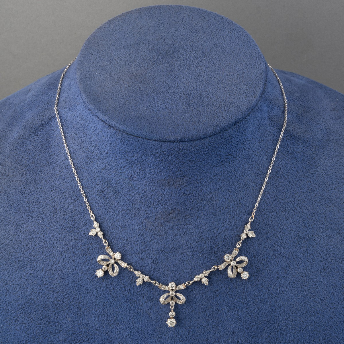 French Belle Epoque Platinum And Diamond Necklace