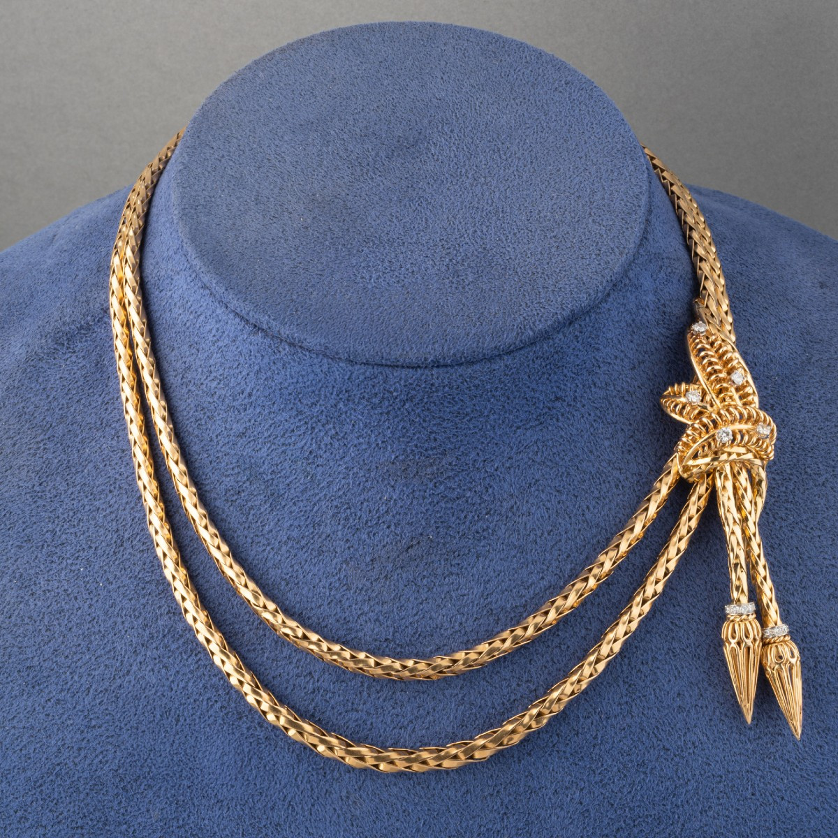 Collier Français Vintage Année 50 en Or et Diamants