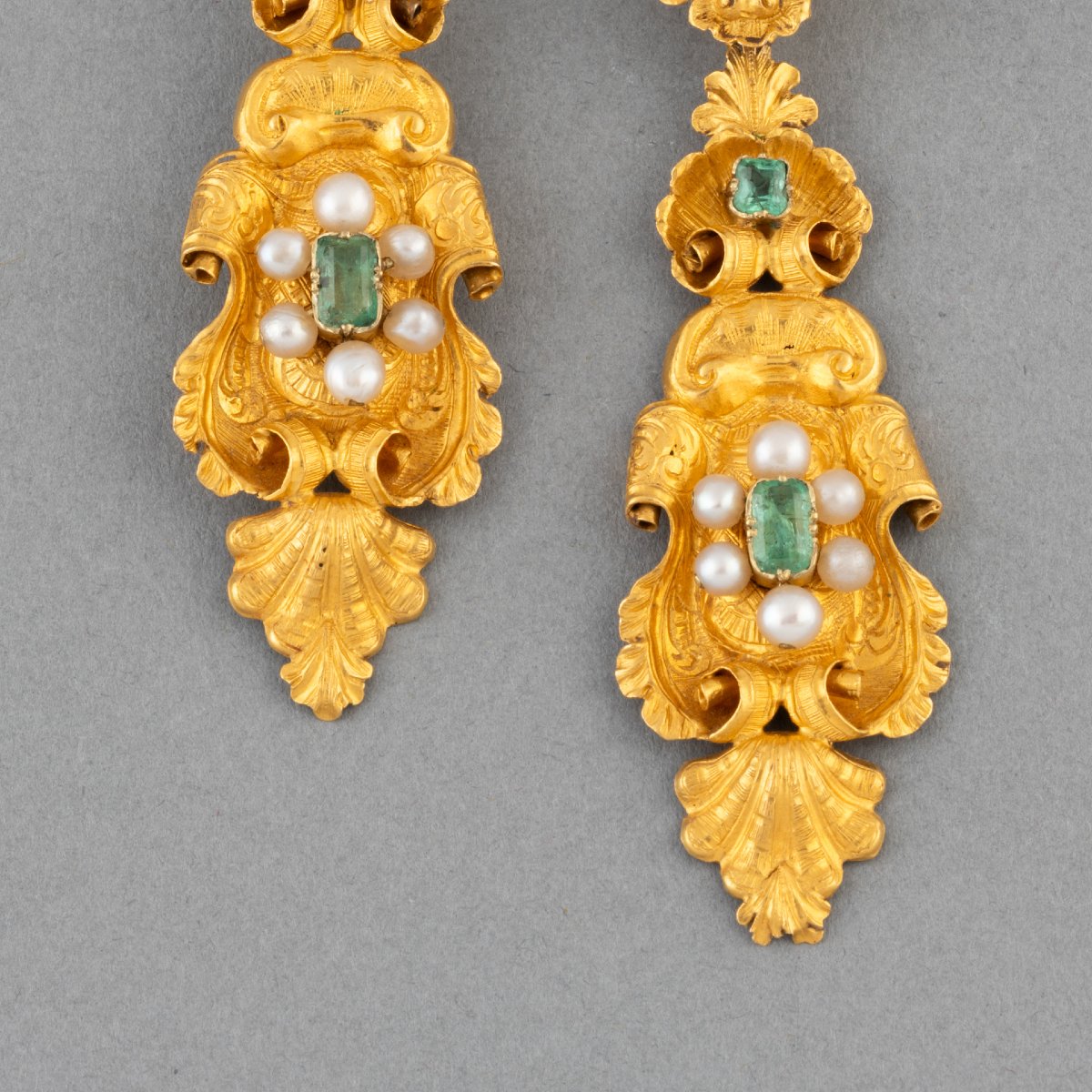 French 19th C. Gold Earrings-photo-3