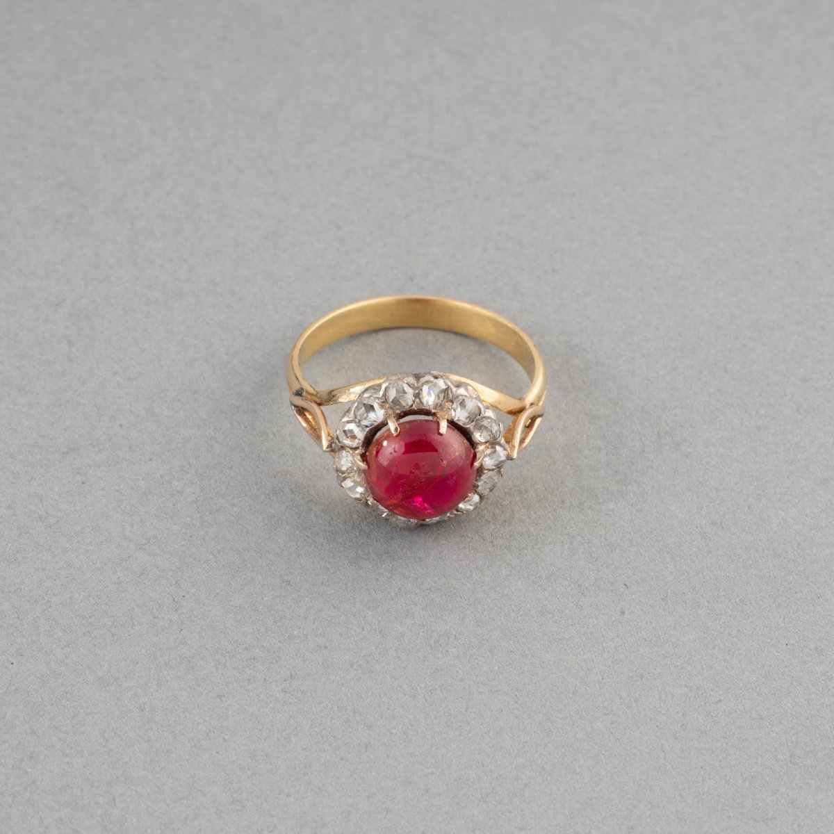Antique Gold Ruby And Diamond Ring-photo-2