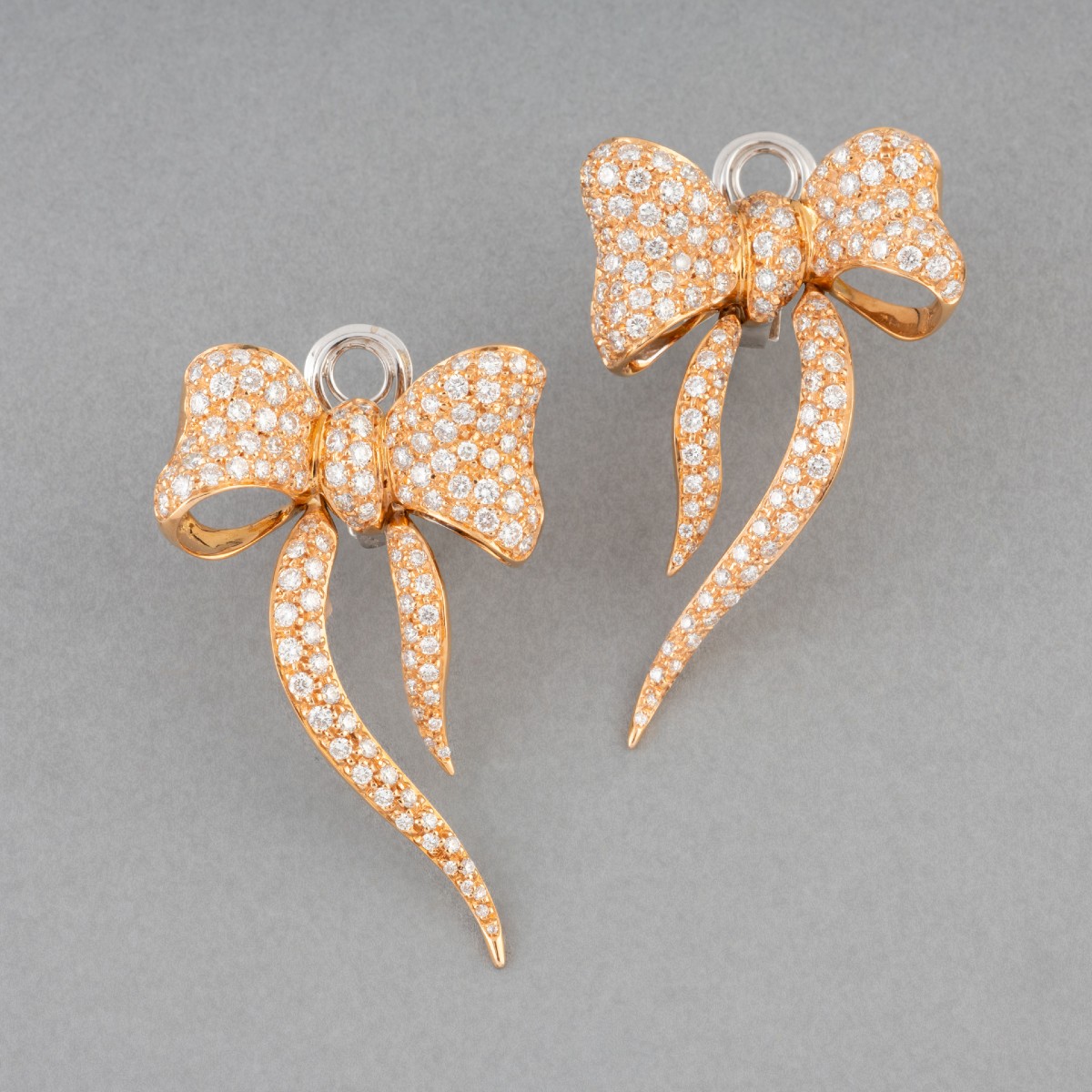 Boucles D'oreilles "Noeuds" Vintage en Or et Diamants