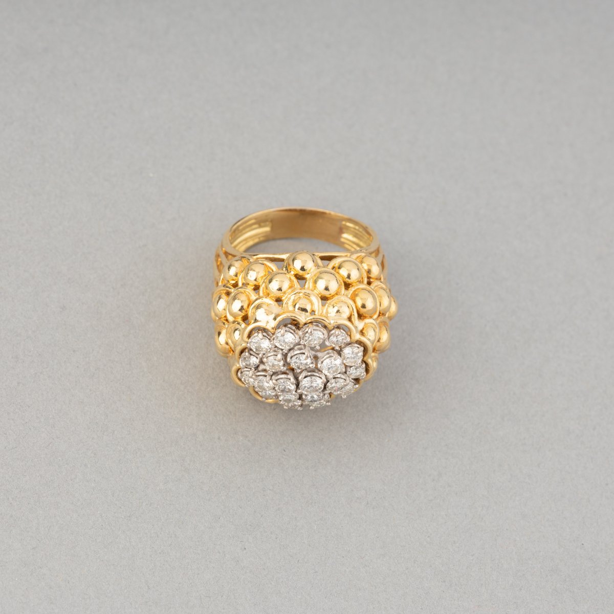 Bague Française Vintage en Or et 1.50 Carats de Diamants-photo-2