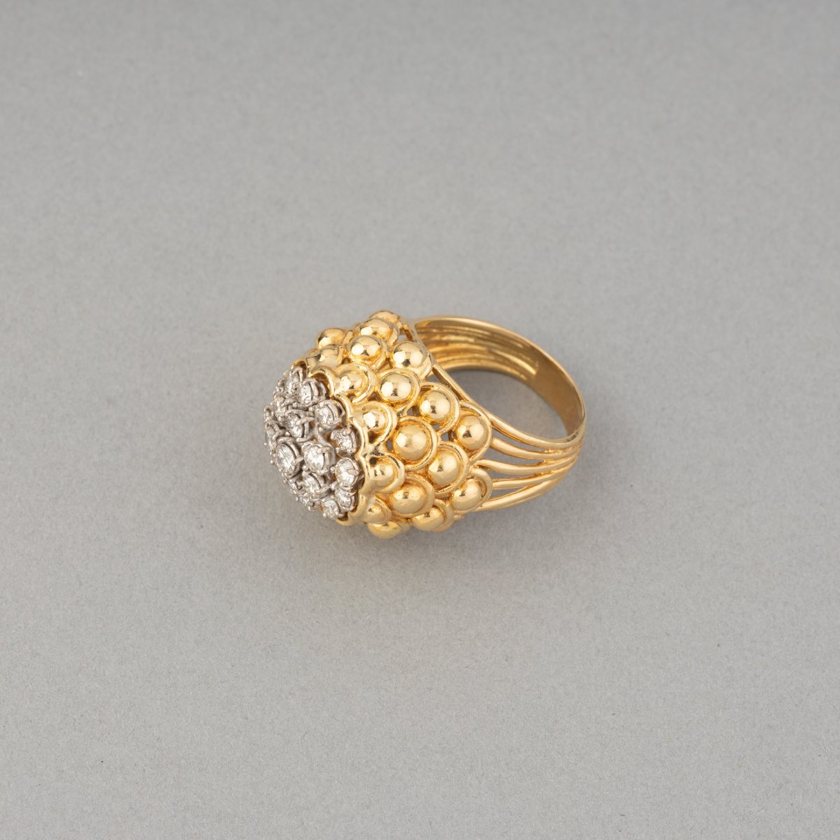 Bague Française Vintage en Or et 1.50 Carats de Diamants-photo-3