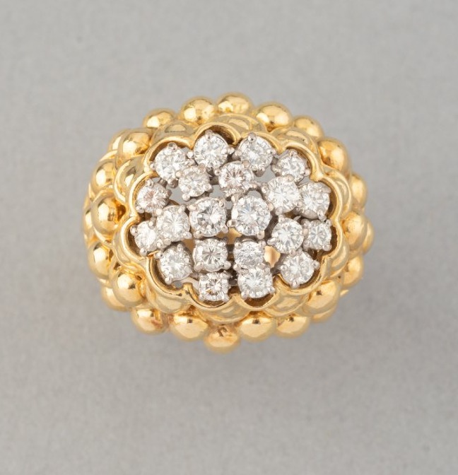 Bague Française Vintage en Or et 1.50 Carats de Diamants