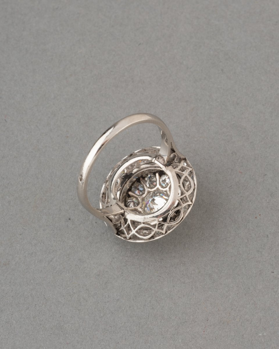 Art Deco French Platinum And Diamond Ring-photo-2