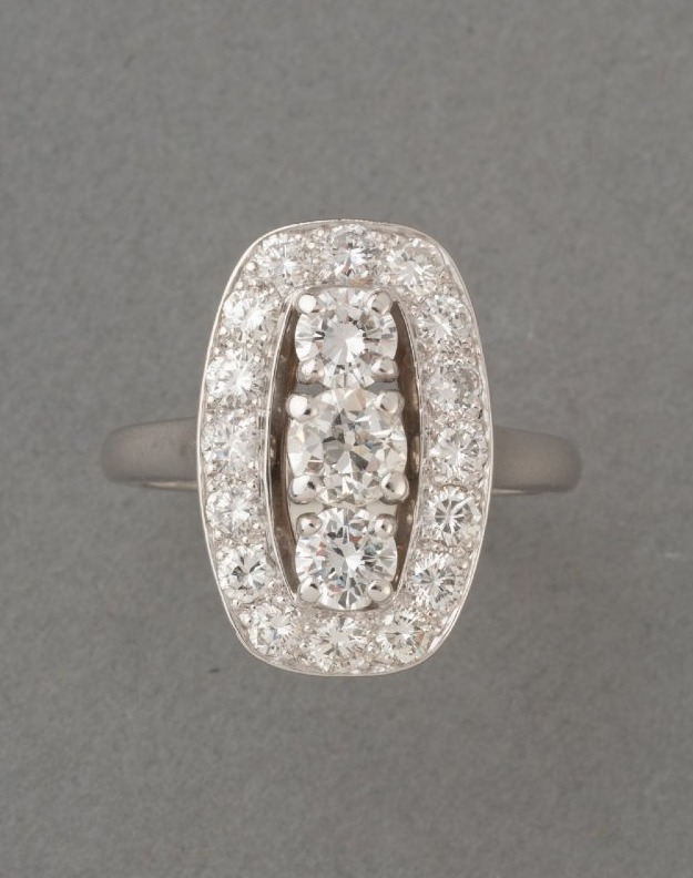 Bague Française Vintage en Or et Diamants