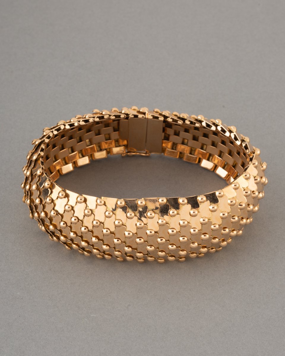 Bracelet Français Années 40 en Or -photo-3