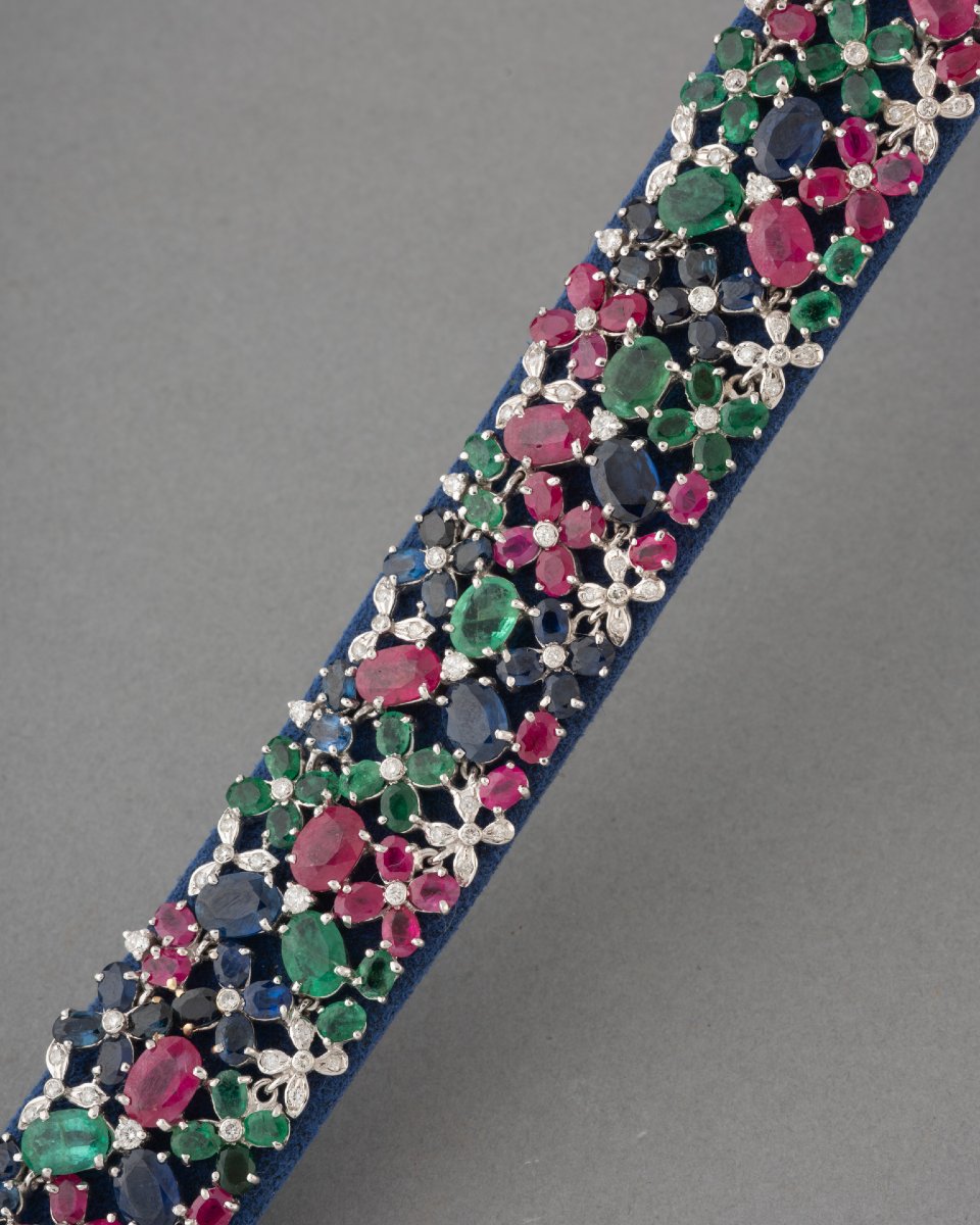 Bracelet Vintage en Or et Pierres Précieuses-photo-2