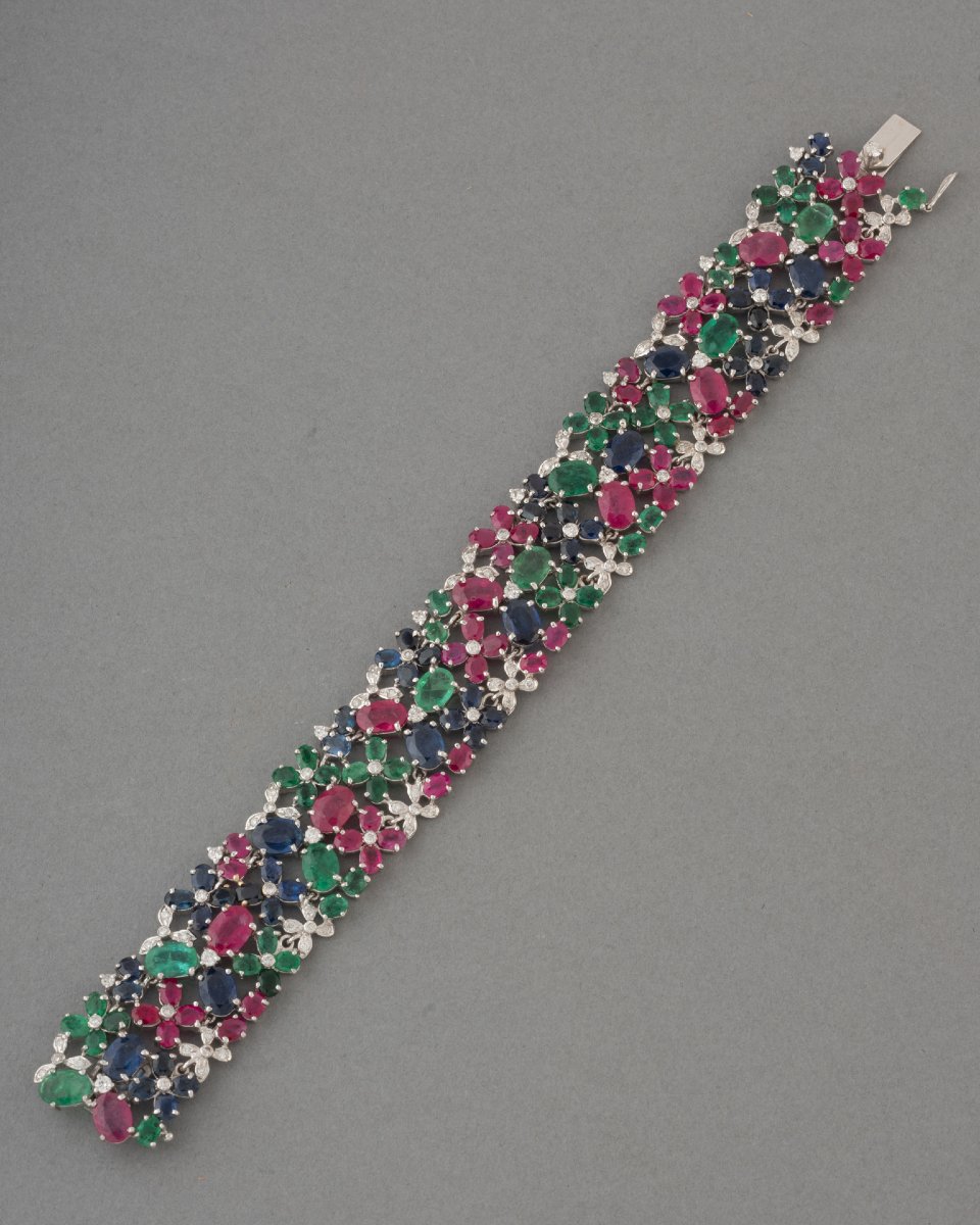 Bracelet Vintage en Or et Pierres Précieuses-photo-3