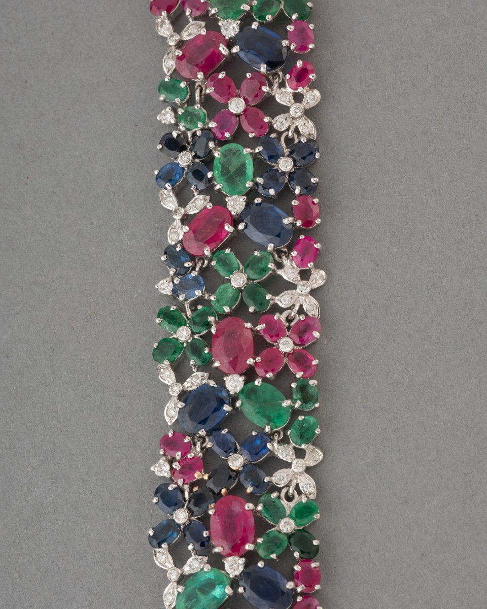 Bracelet Vintage en Or et Pierres Précieuses-photo-4
