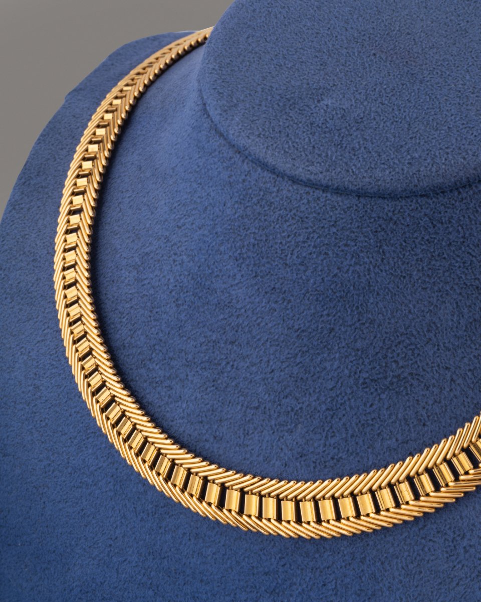 Vintage 50's French Gold Necklace-photo-1