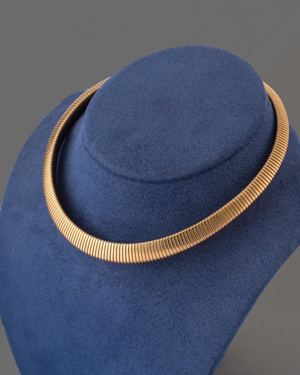 Vintage French Tubogaz Gold Necklace-photo-1