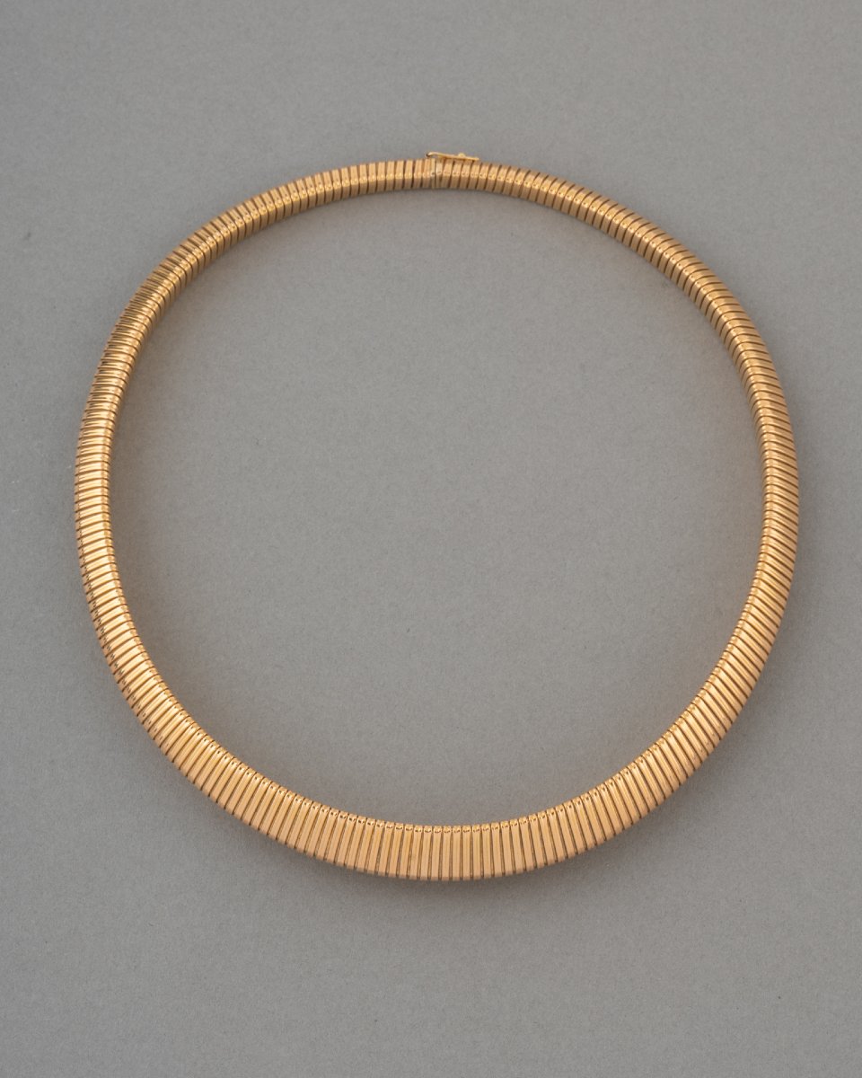 Vintage French Tubogaz Gold Necklace