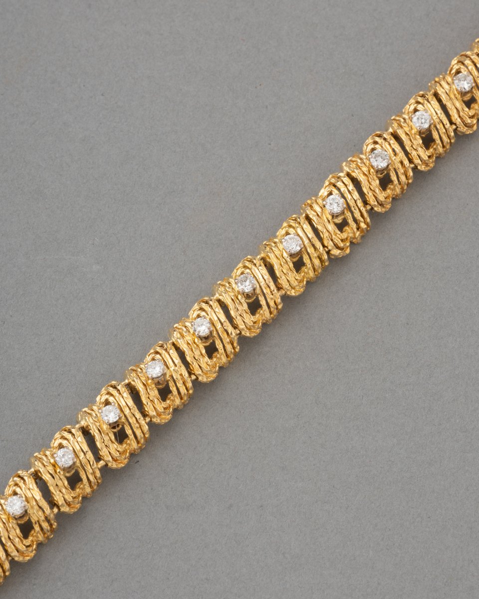 Bracelet Vintage en Or et Diamants-photo-2