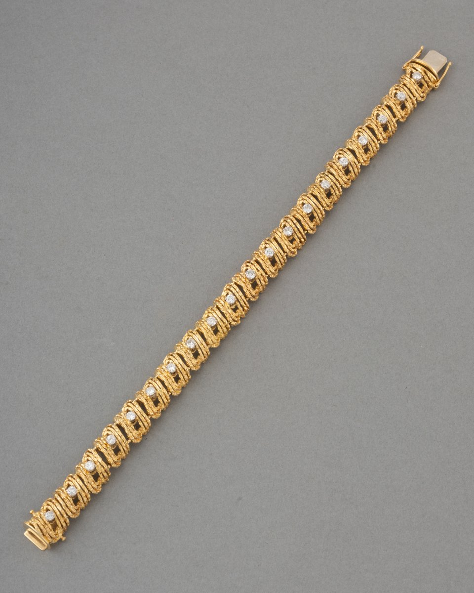 Bracelet Vintage en Or et Diamants