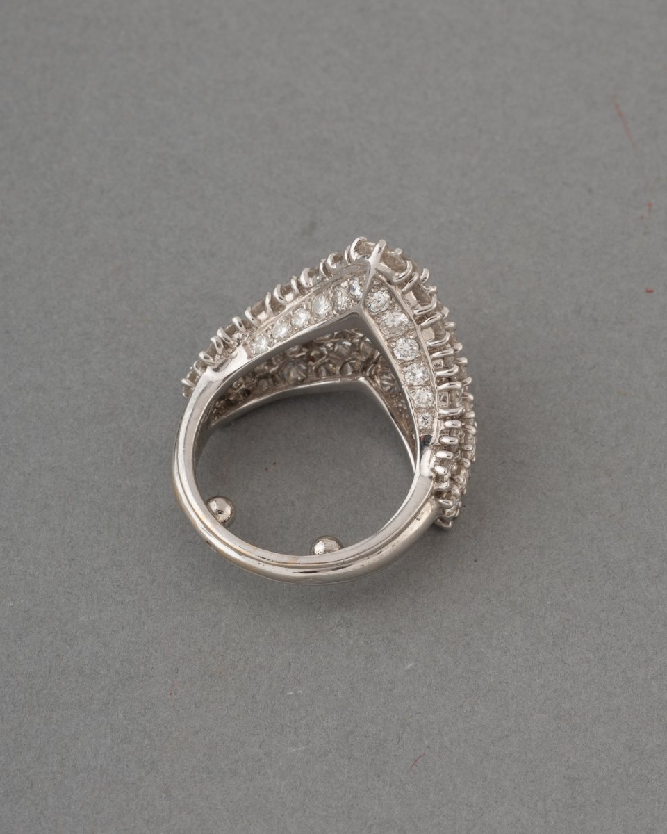 Cartier Paris 1988 Bague en Or et 4 Carats de Diamants -photo-3