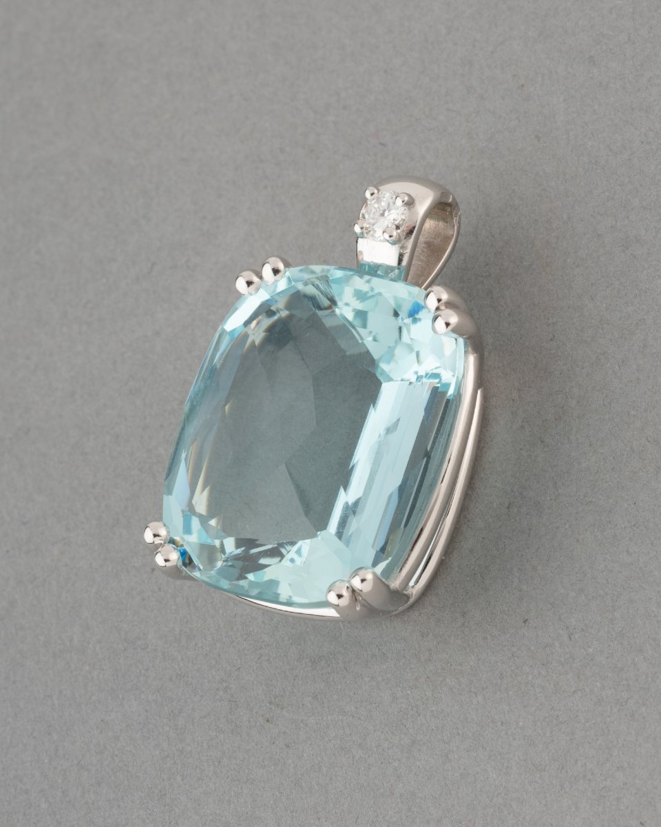 Pendentif Vintage Aigue-Marine de 34 carats -photo-2