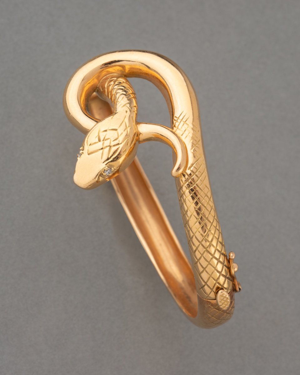 Bracelet Serpent Vintage en Or -photo-3