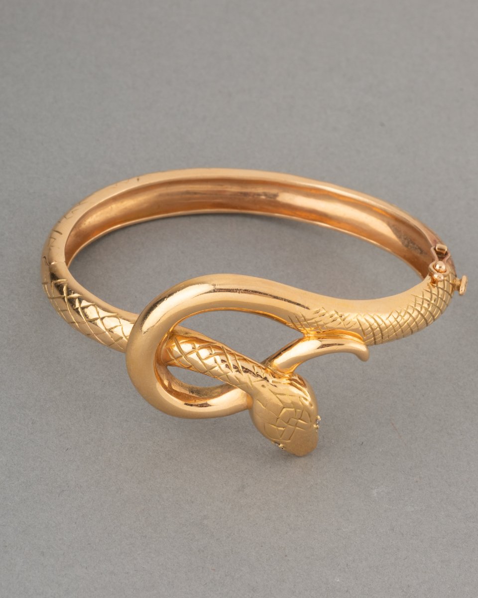 Bracelet Serpent Vintage en Or -photo-4
