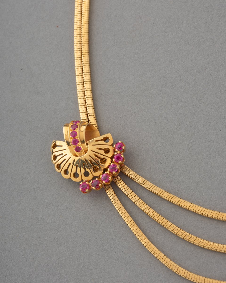 Collier Français Années 50 en Or -photo-3