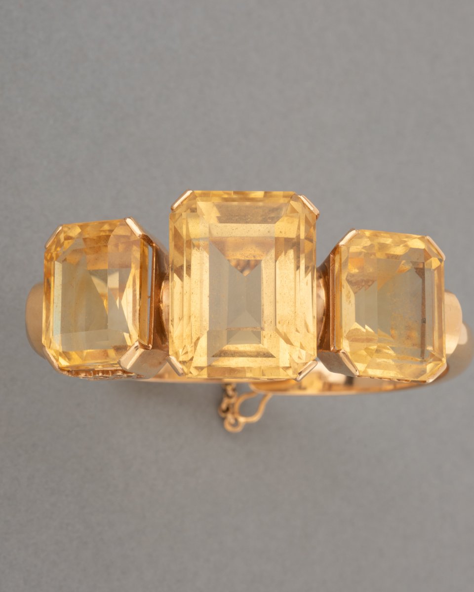 1950s French Gold And Citrine Bracelet-photo-1