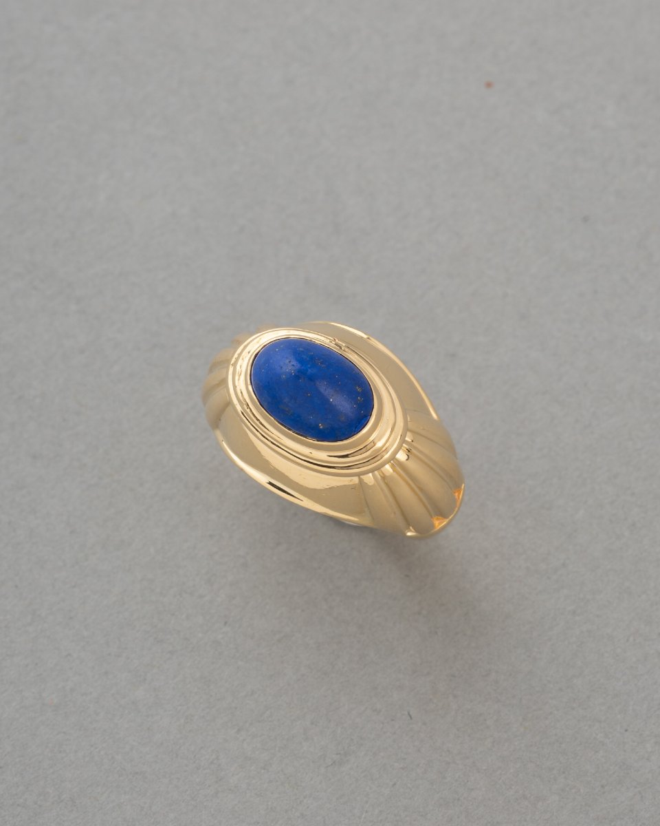 Boucheron Bague Vintage en Or et Lapis Lazuli-photo-4