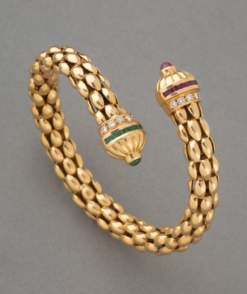 Vintage Gold And Gemstone Bracelet