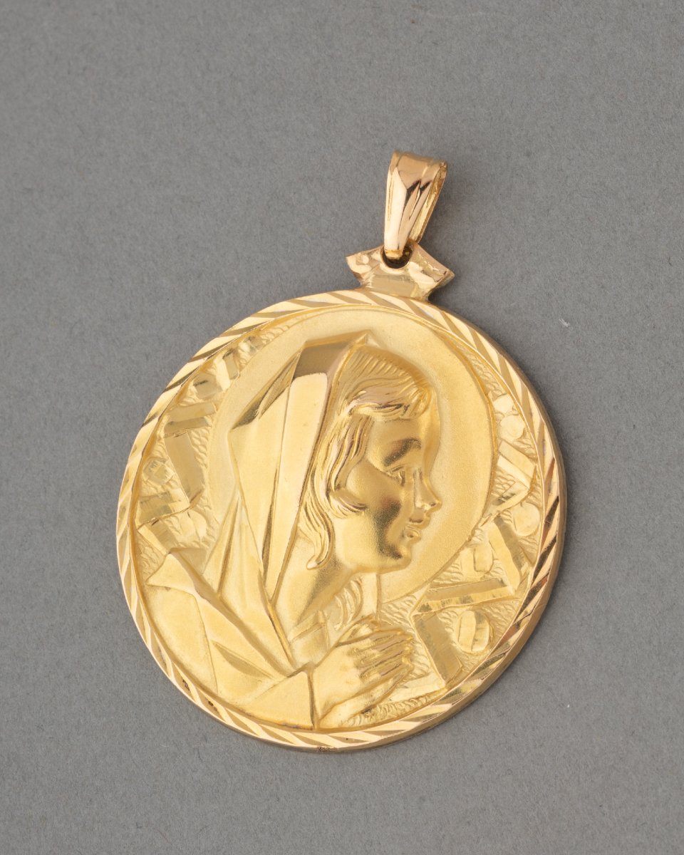 Médaille Française Vintage en Or -photo-2