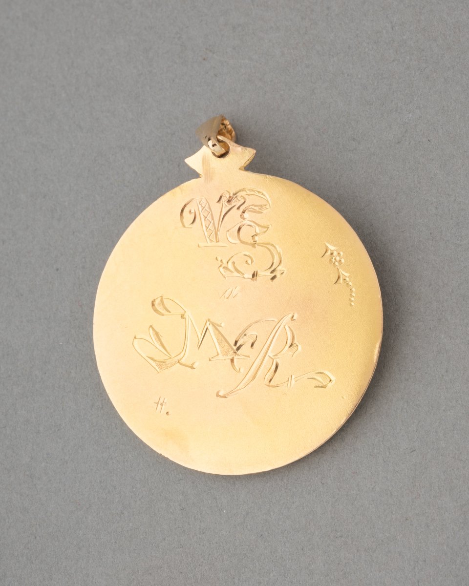 Médaille Française Vintage en Or -photo-3