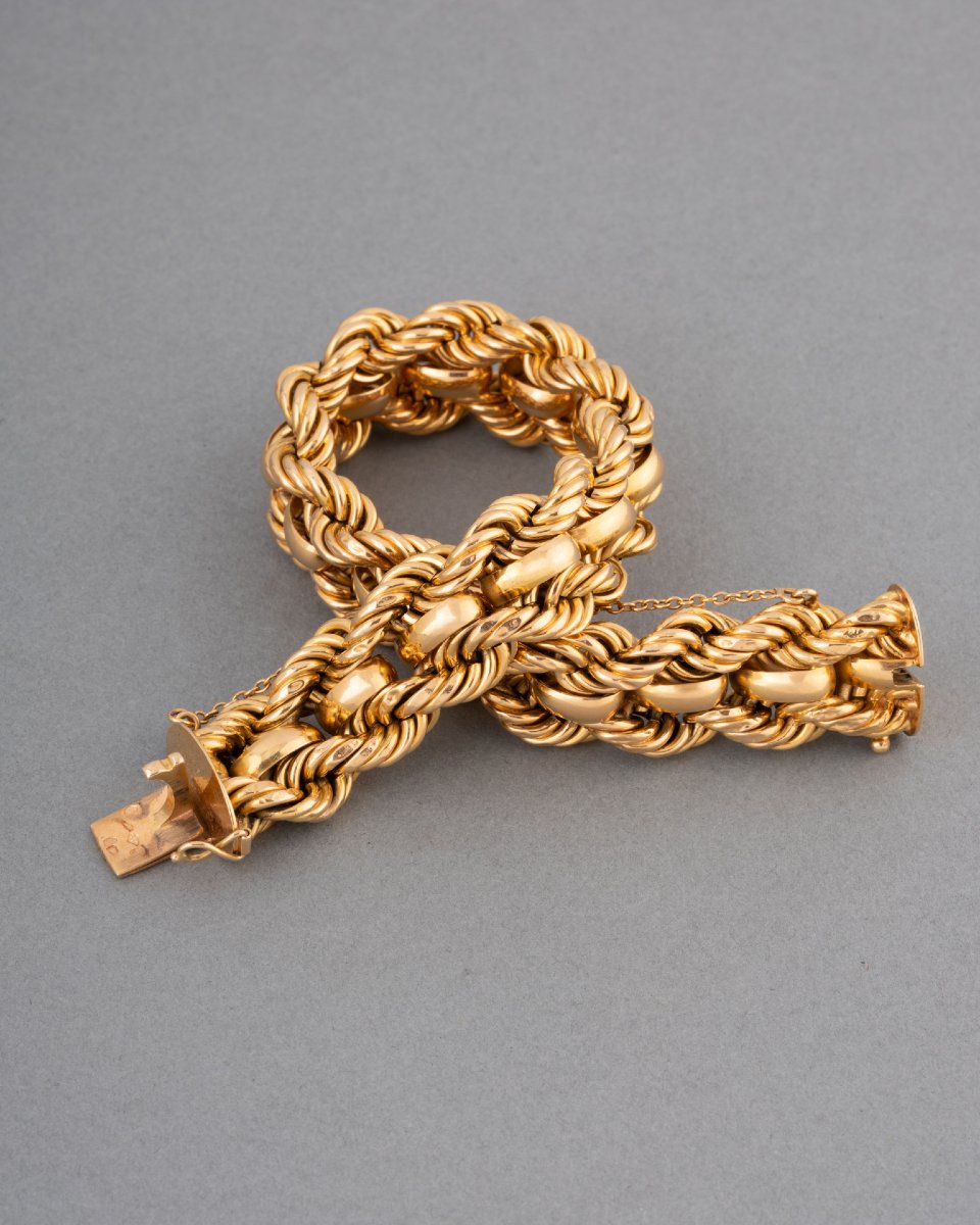 Bracelet Français Années 50 en Or -photo-2