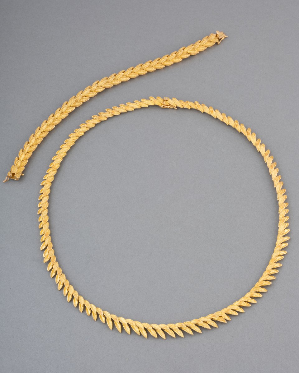 Vintage French Gold Jewelry Set -photo-2