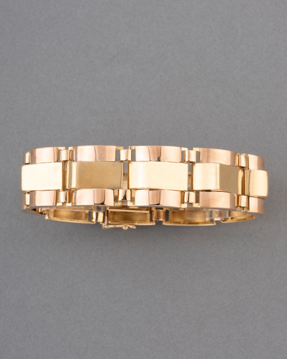 Bracelet Français Tank Années 40 en Or -photo-2