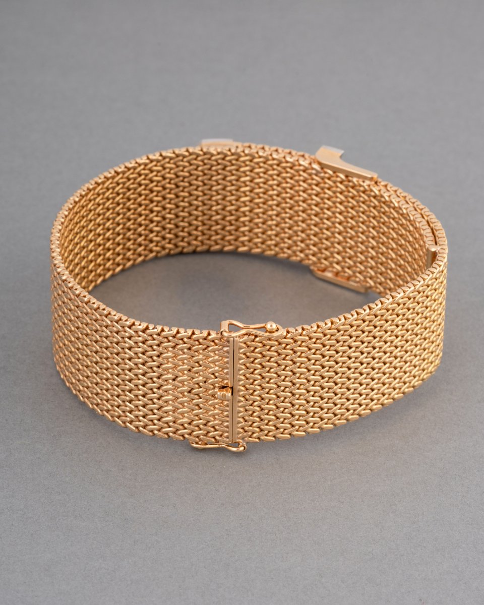 Bracelet Français Ceinture Vintage en Or et Diamants-photo-4
