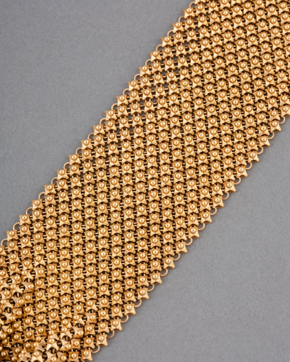 French Gold And Diamond Bracelet, Circa 1970-photo-4