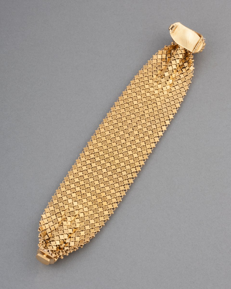 French Gold And Diamond Bracelet, Circa 1970-photo-2
