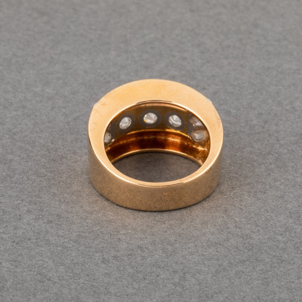 Bague Vintage Française En Or Et Diamants-photo-6