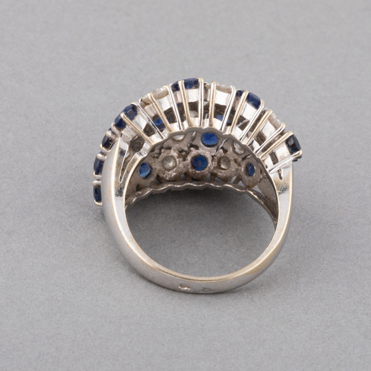 Bague Vintage Saphirs Diamants-photo-4