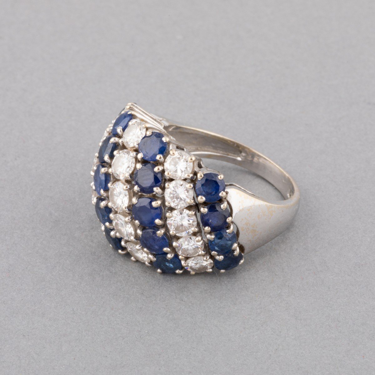 Bague Vintage Saphirs Diamants-photo-3