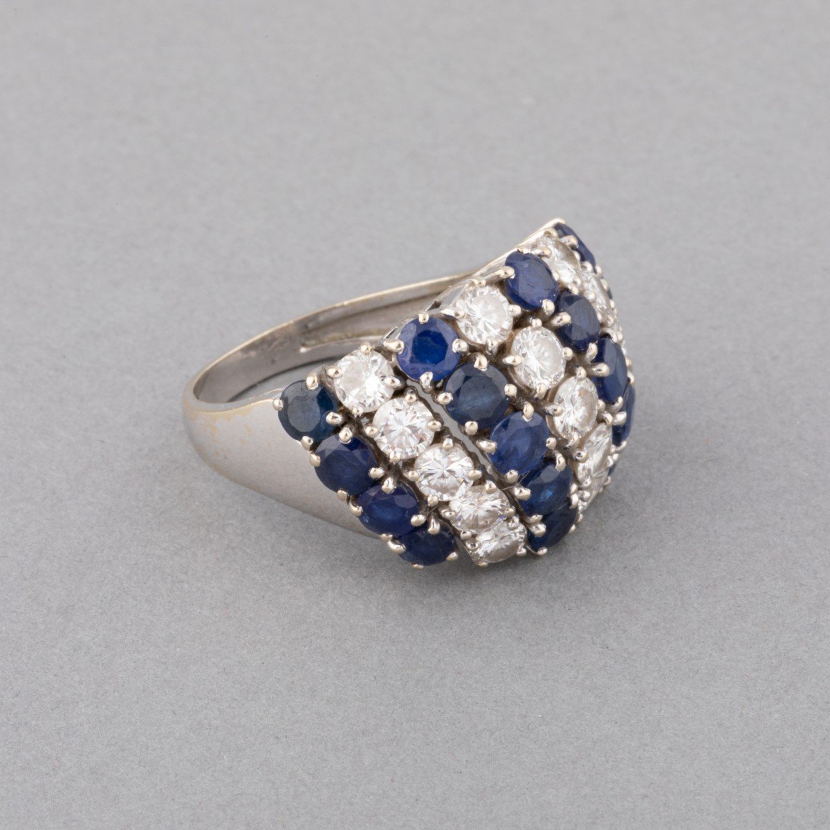 Bague Vintage Saphirs Diamants-photo-5