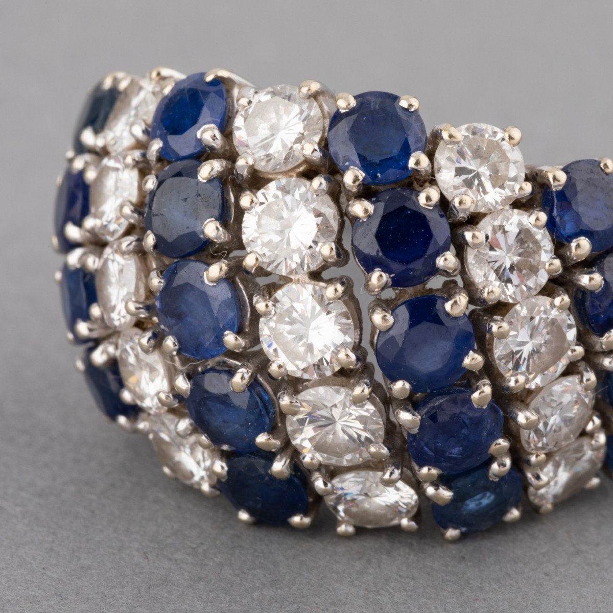 Bague Vintage Saphirs Diamants-photo-6